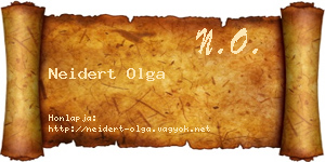 Neidert Olga névjegykártya